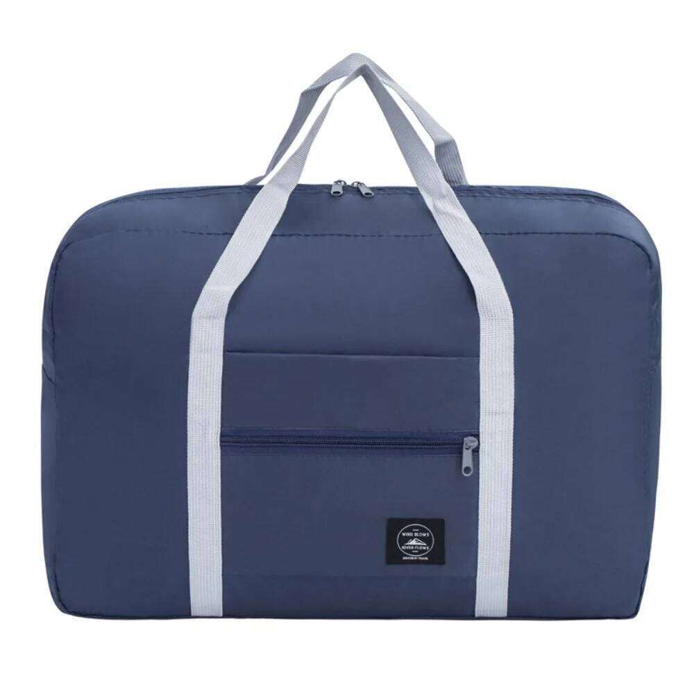 Durable Polyester Travel Handbag Large Capacity Waterproof Duffle Bag Solid Color Foldable Clothes Organizer Women&Men Y260225