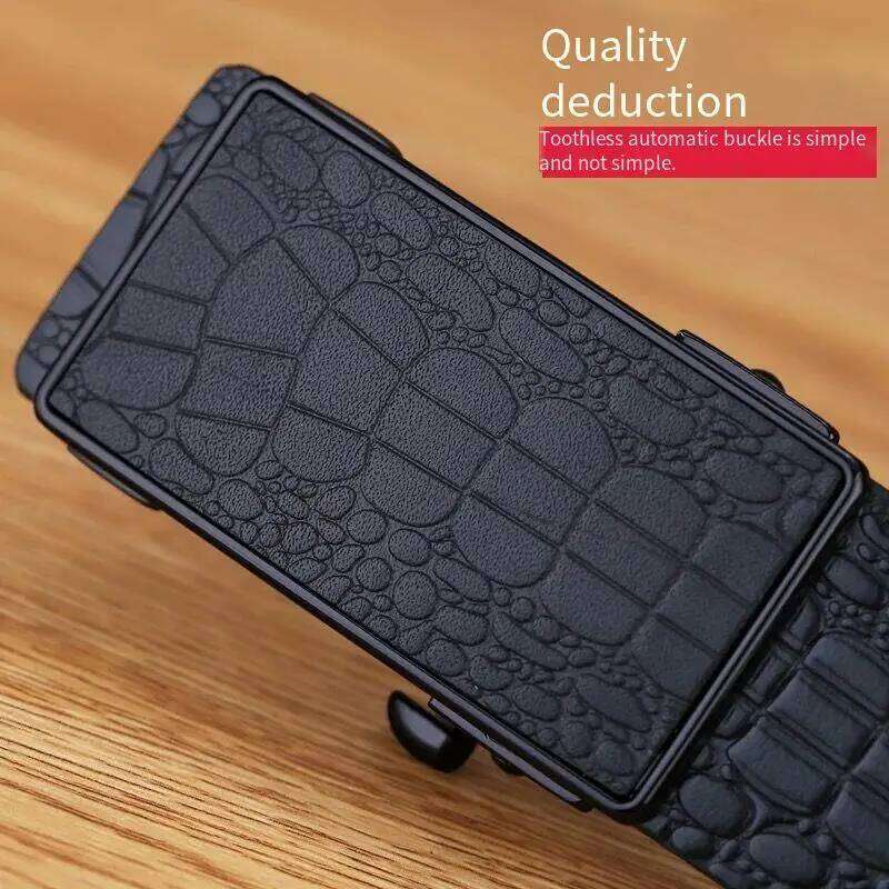 Genuine Leather Automatic Buckle Crocodile Pattern Multifunctional Light Luxury Men's Business Trouser Belt Y260225