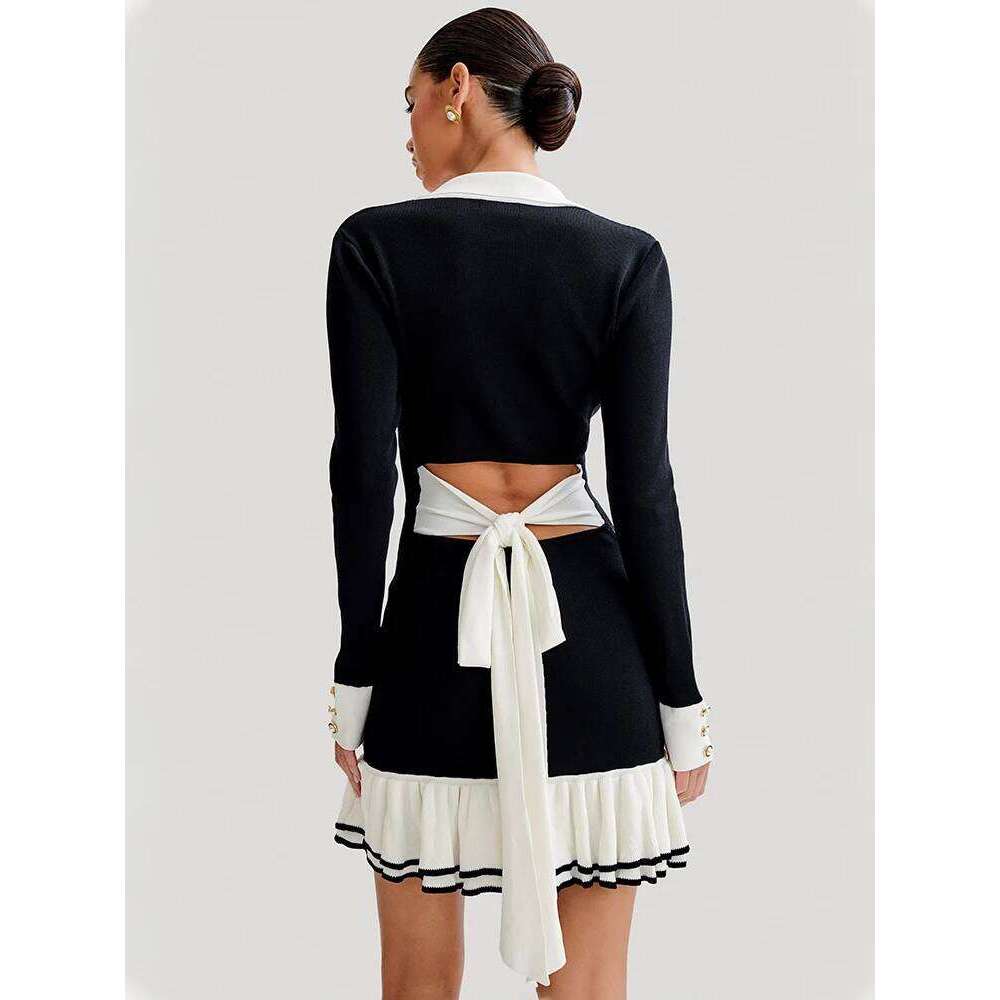 Trendix Elegant Knit Sweater Women High Waist Slim Long Sleeve Cardigan Dress Ladies Party Fashion Knitted Evening Dresses XJ260225