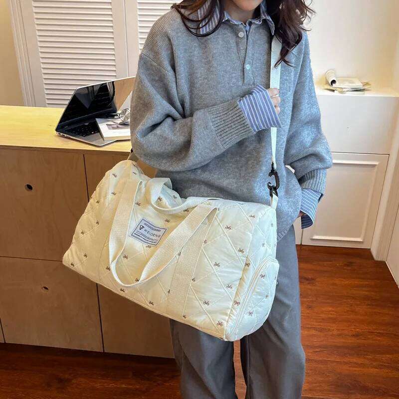 New Large Capacity Bow Printed Mummy Travel Portable Handbag Cross-body Diaper Maternity Bag for Mom Baby Y260225