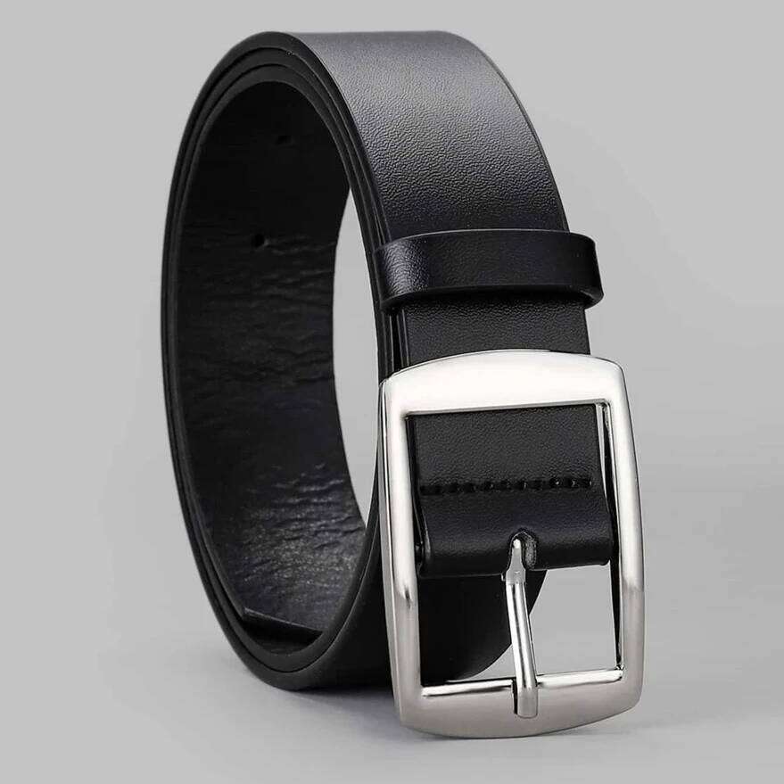 New Luxury PU Leather Metal Pin Buckle High Quality Famous Brand Designer Waist Strap Belts for Jeans Men Belt Y260225