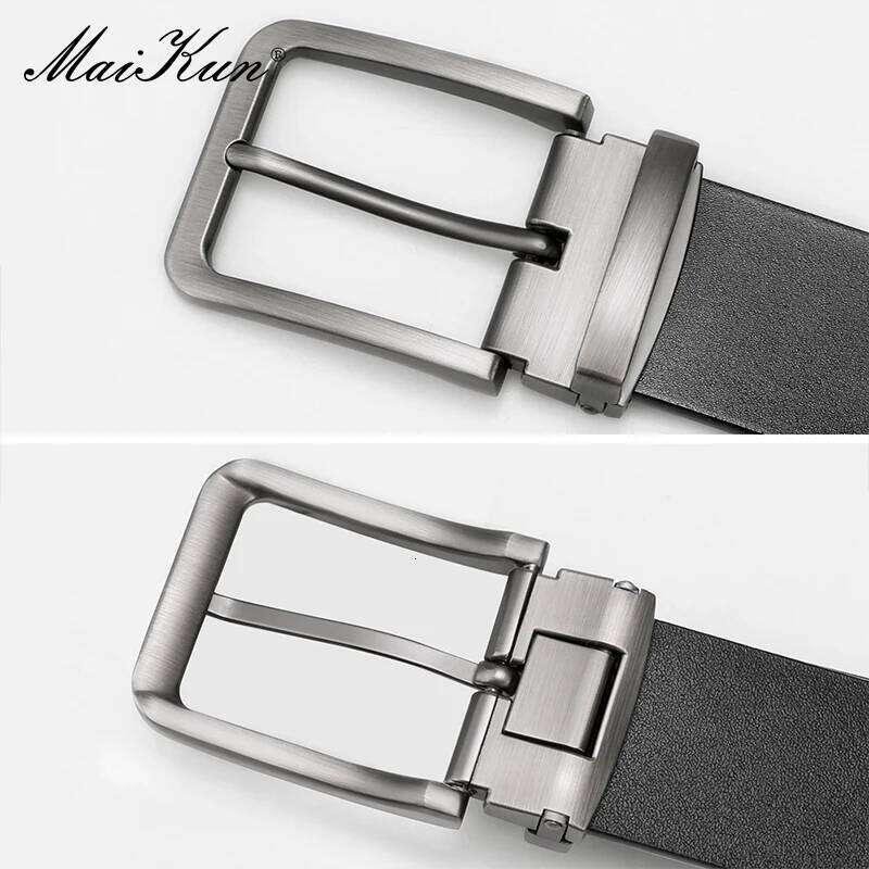 Maikun Genuine Leather Men's Large Size Casual Alloy Pin Buckle Business Suit Belt Father's Day Present Gift Y260225