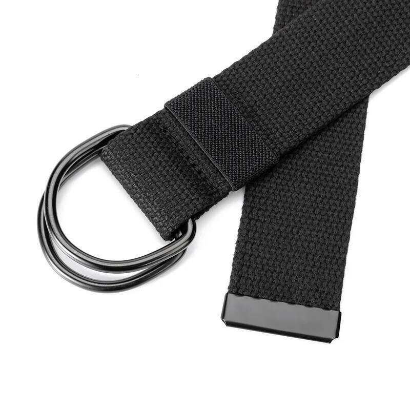 Nylon Double Loop Buckle for Men Women's Daily Fashion Canvas Woven with Adjustable and Elongated Tactical Belt Y260225