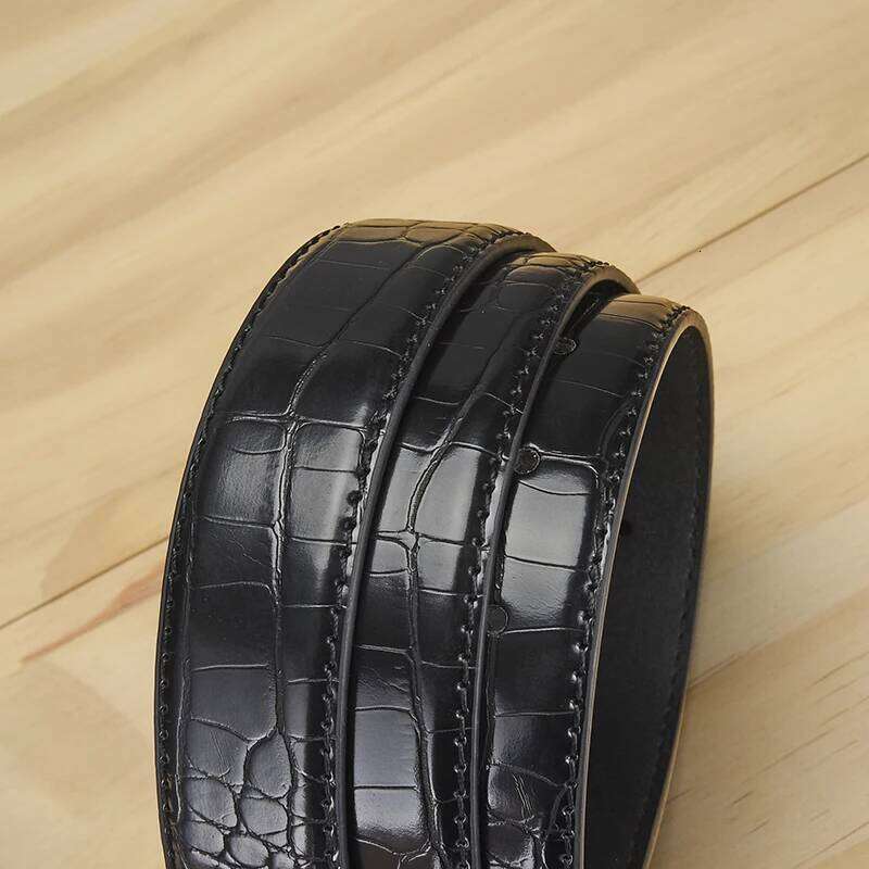 Men imitation alligator belt, fashion trend jeans wear, send husband to father's first choice Y260225