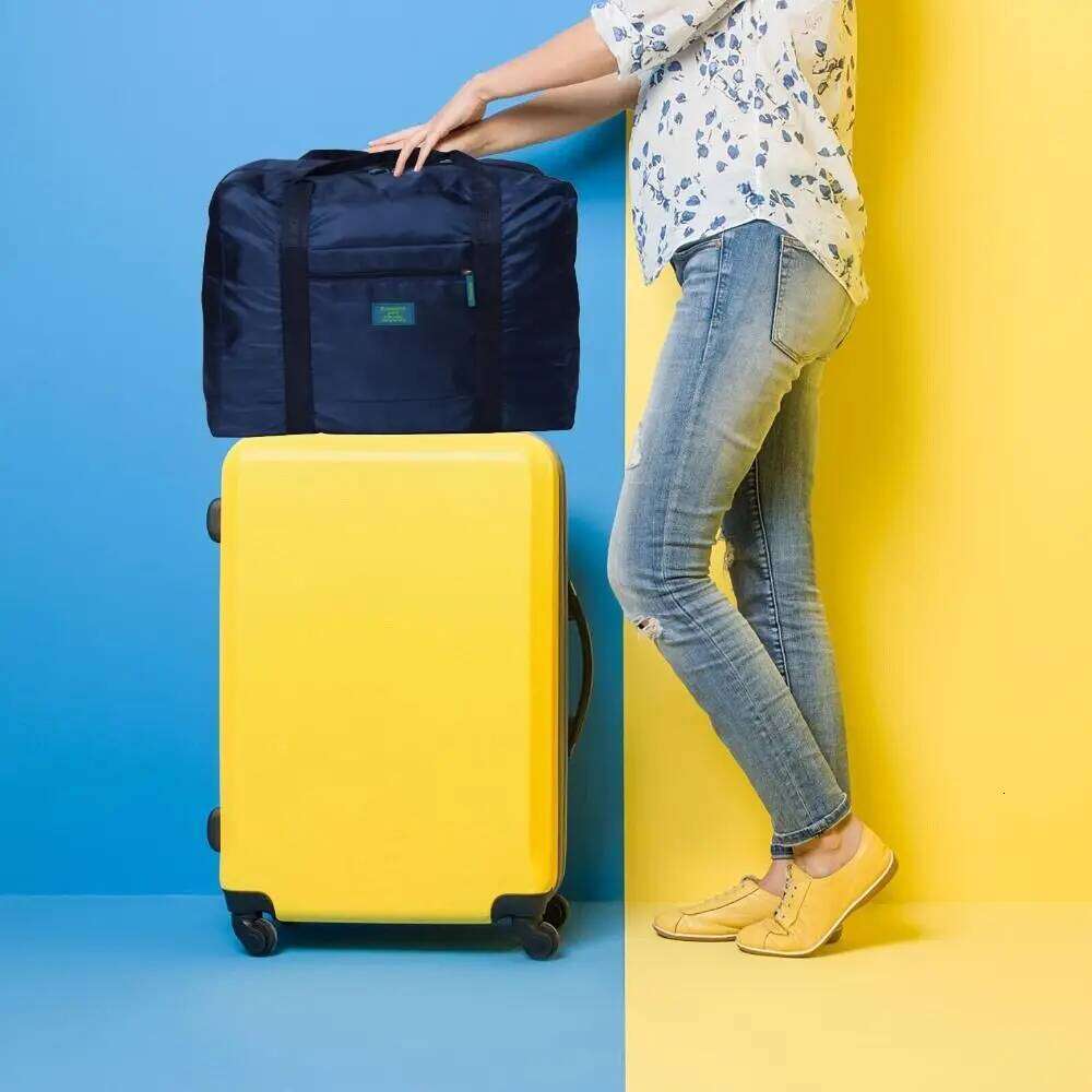 Portable Nylon Travel Luggage Lightweight Large Capacity Fitness Handbag Folding Hand Grip Clothes Storage Bag Y260225