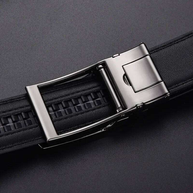 Business Luxury Brand Men's Click Belt - Genuine Leather, Automatic Alloy Buckle, Jeans Waist Strap Y260225
