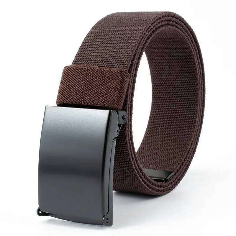 Men's Nylon Tactical Metal Buckle Elastic Outdoor Training With Pants Jeans Belt Leisure Woven Belts Unisex Y260225