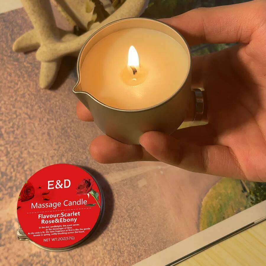 1pc Rose scented Body aromatherapy Candle,Massage /2oz Massage Oil Candle forPure Relaxation and Home SPA H260225