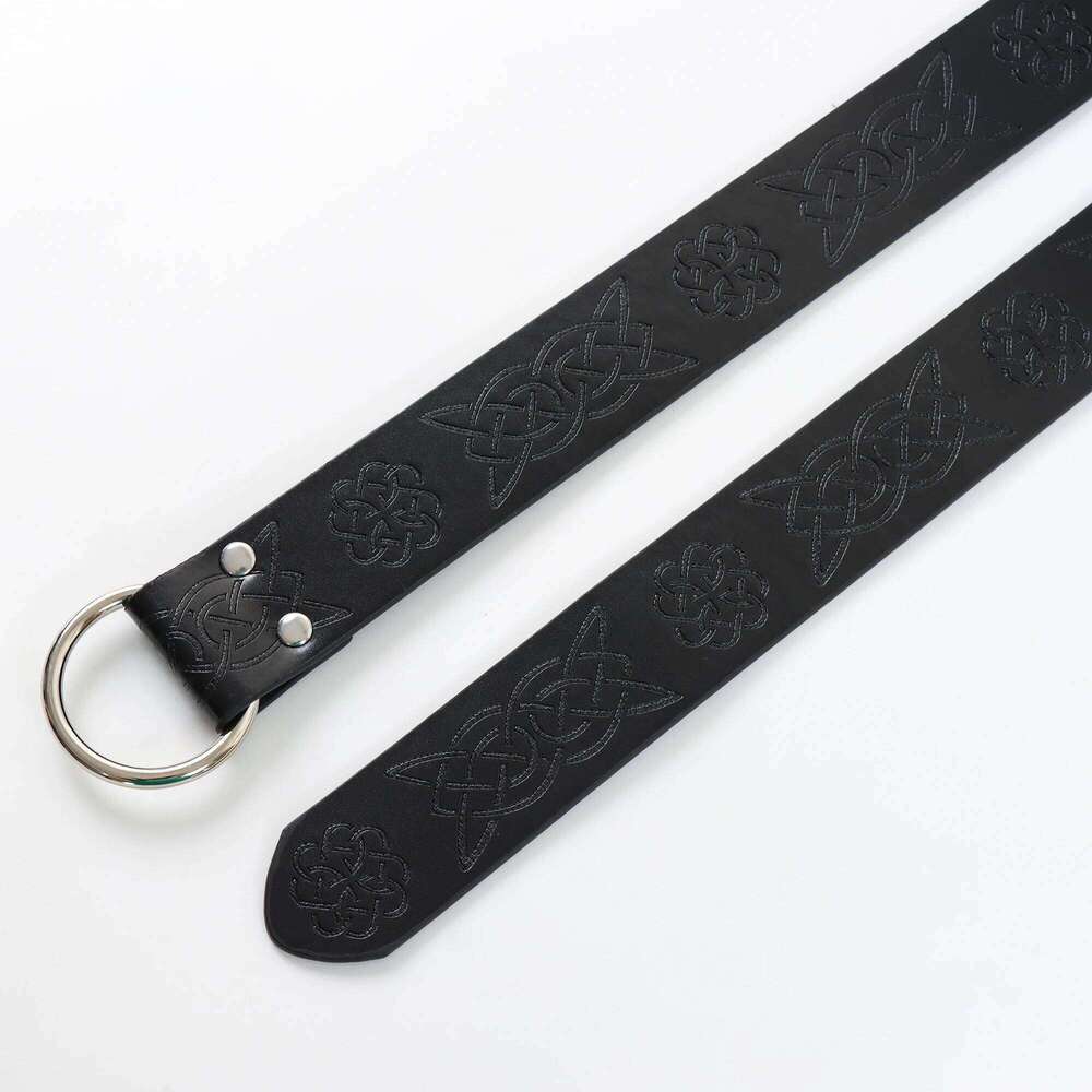 Viking Adventure Warrior Renaissance Celtic Men's Leather Medieval Belt Embossed Cosplay Costume Accessory Y260225