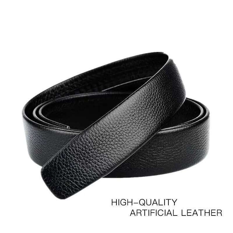 Men's Metal Automatic Buckle Work High Quality Men 120cm Leather Belt Business Y260225