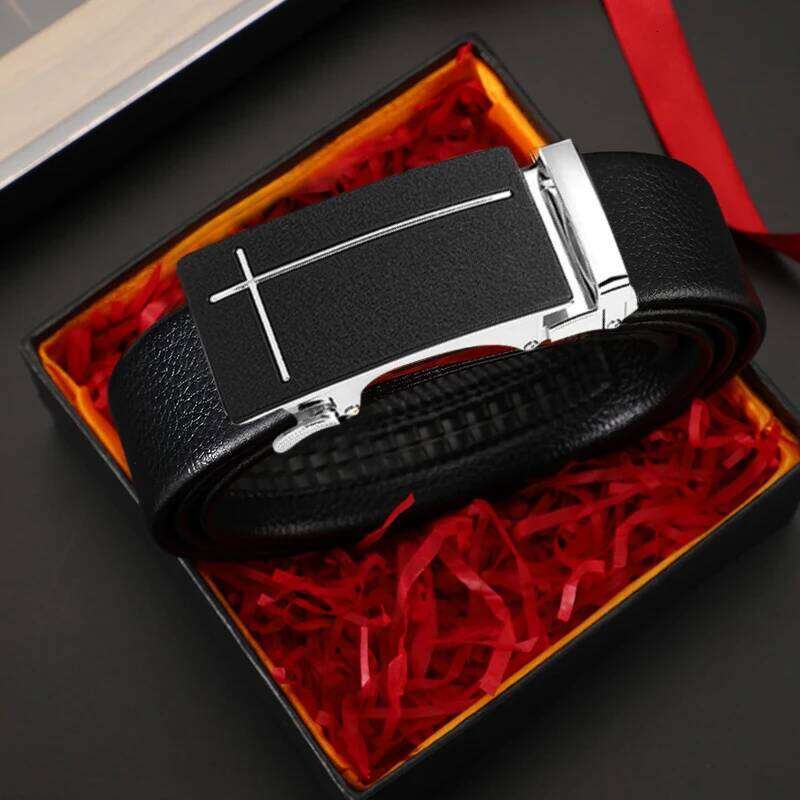 JIFANPAUL New Fashion Automatic Buckle Business Genuine Leather Jeans High Quality Men's Belt No Gift Box Y260225