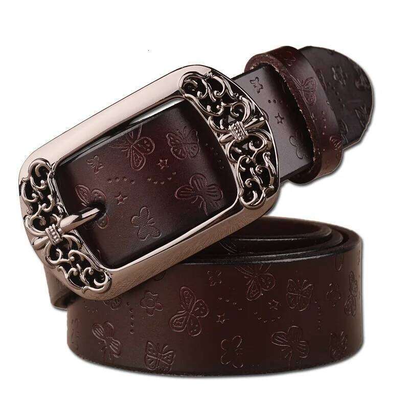 Explosive pin buckle belt, women's retro casual decorative carved belt. Various colors to choose Y260225