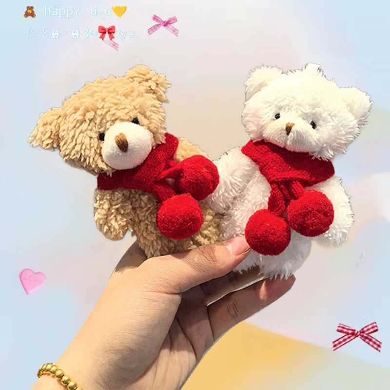 Cute Red Bag Bear Knot Rope Keychain Pink Blue Paired Bears Plush Doll Car Key Chain Christmas Scarf Bear Backpack Key Chain H260225