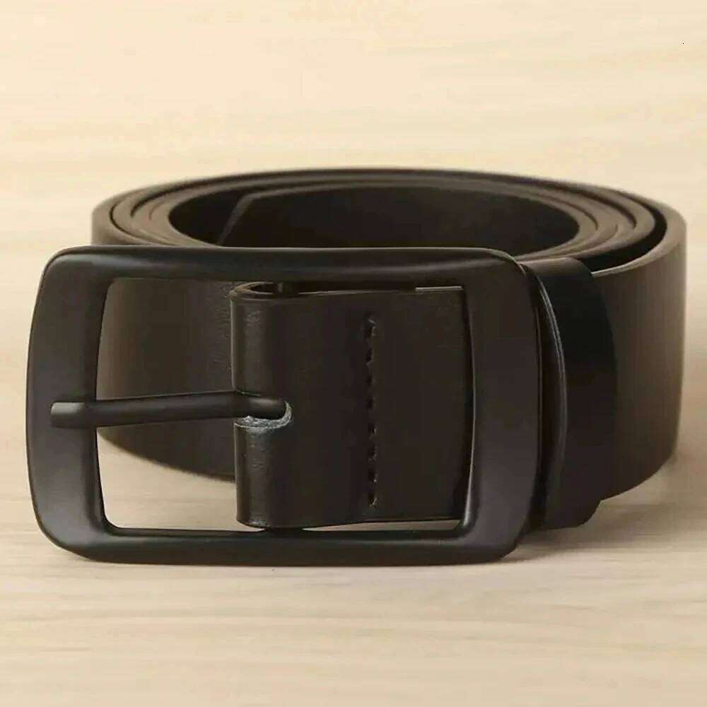 1pc Men's Classic PU Leather High End Authentic Fashion Metal Buckle Women Paired with Jeans Belt Unisex Y260225
