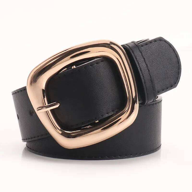 New Versatile Trapezoidal Buckle Wide Women's Fashionable Commuting Casual Style Paired with Jeans Clothing Belt for Women Y260225