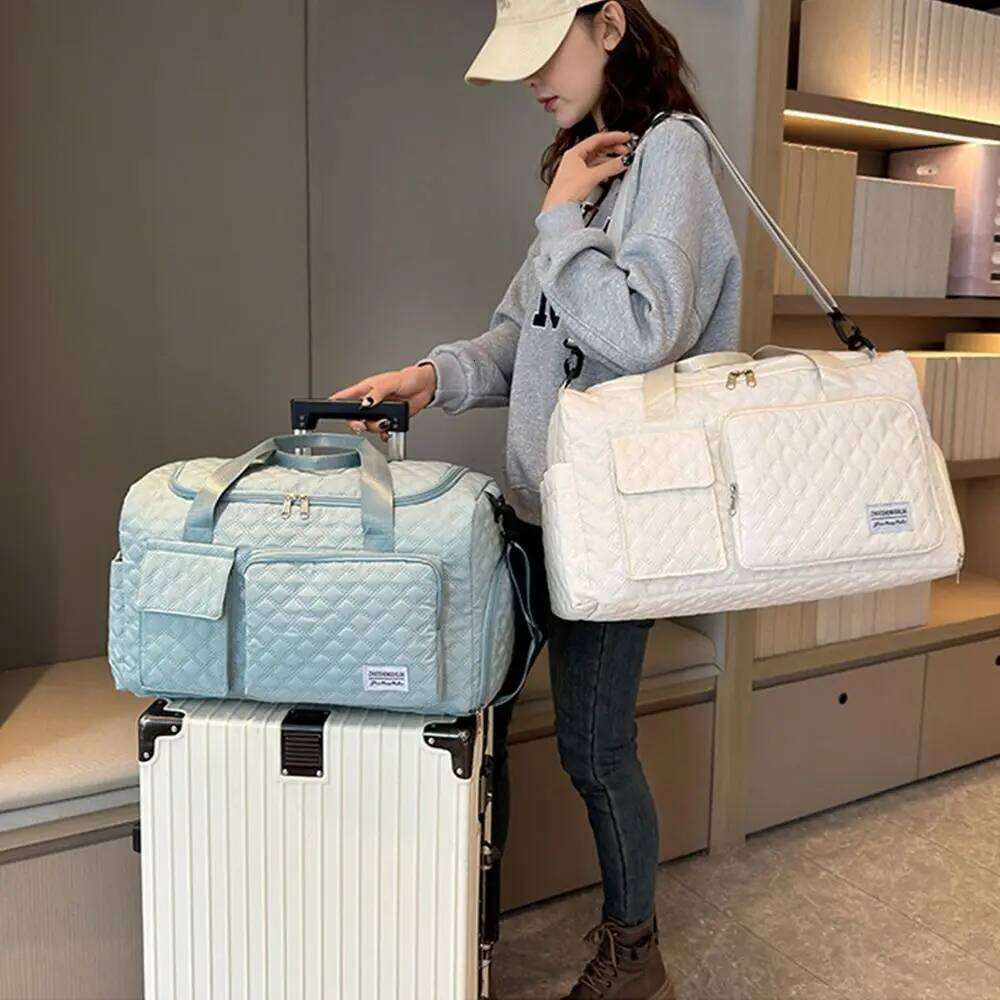 Shoulder Oxford Duffel Foldable Sturdy Travel Luggage Short Distance Multi Layered Nylon Duffle Bag Fitness Y260225