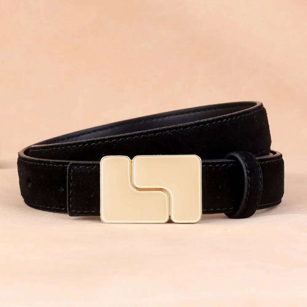 New Simple Design Belts Real Cow Suede Leather Elegant Ladies Cowhide Waistbands Business Waist Strap For Women Gifts Y260225