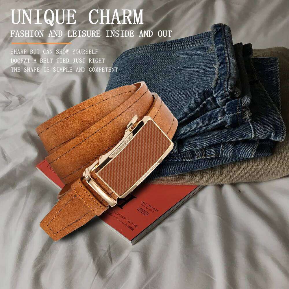 New Business Leisure Alloy Square Buckle Men's Luxury Designer High Quality Leather Cowboy Belt Multi Color Y260225