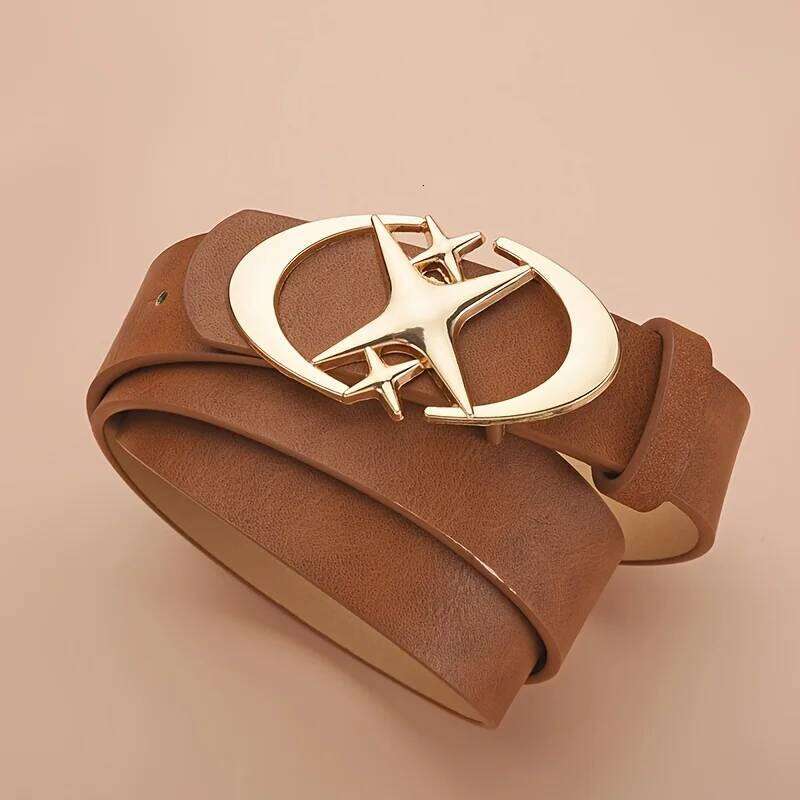 1pcs Men's Punk Star Buckle Design Cross Metal Vintage Gothic Men Women Y2K Belt Neutral Belts-Pair with Pants Jeans Y260225