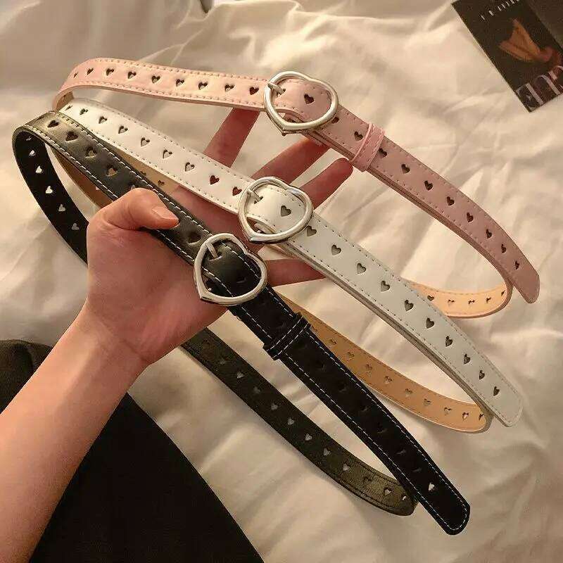 Fashion Europe and the United States full hole female hip-hop punk trend double row cool belt chain decoration wide male Y260225