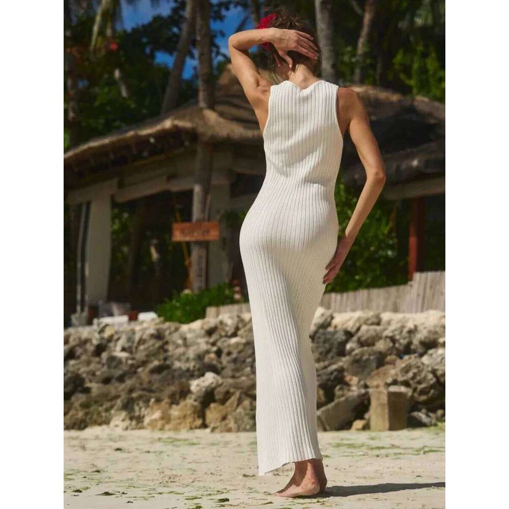 Blubelle Women's Sleeveless Knitted Dress Strap Summer Fashion Wide Shoulder Inner Long Skirt Slim Fit Casual Dresses XJ260225