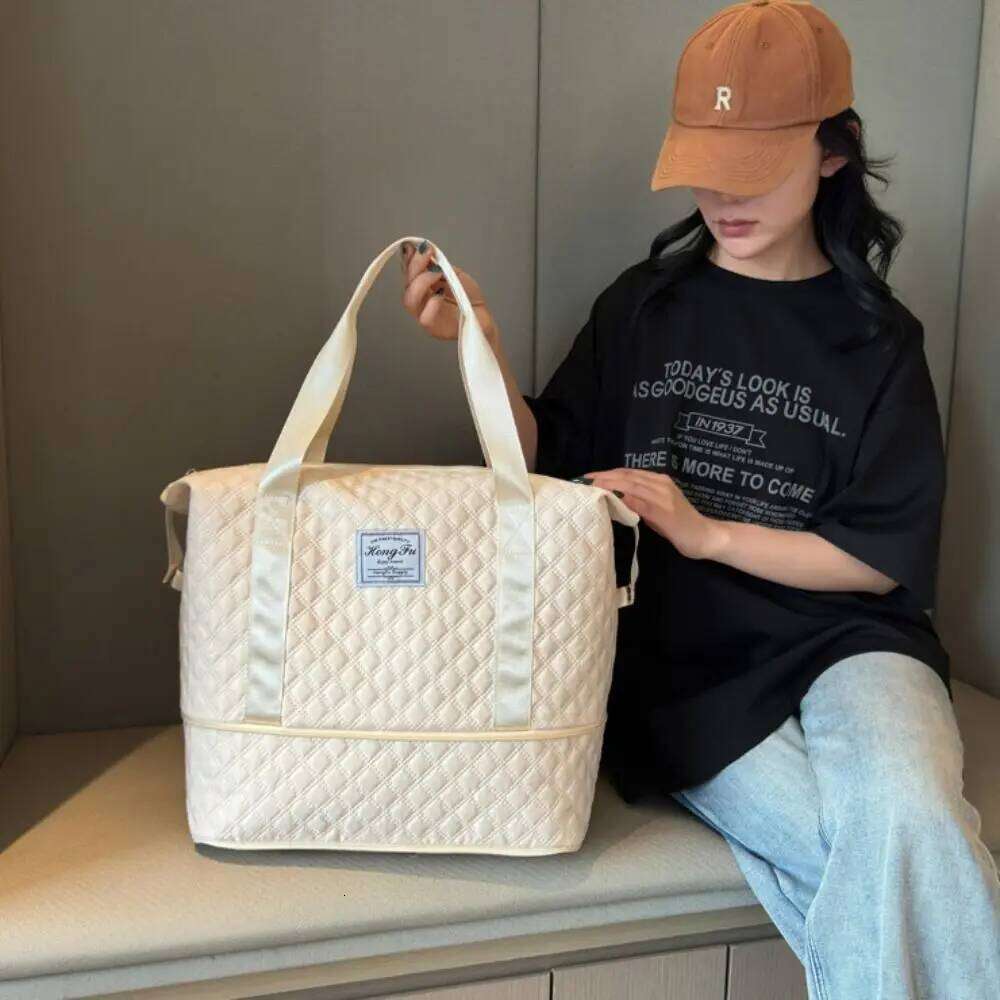 Fashion Large Capacity Handbag Waterproof Foldable Fitness Wet And Dry Separation Sports Duffel Bag Leisure Travel Y260225