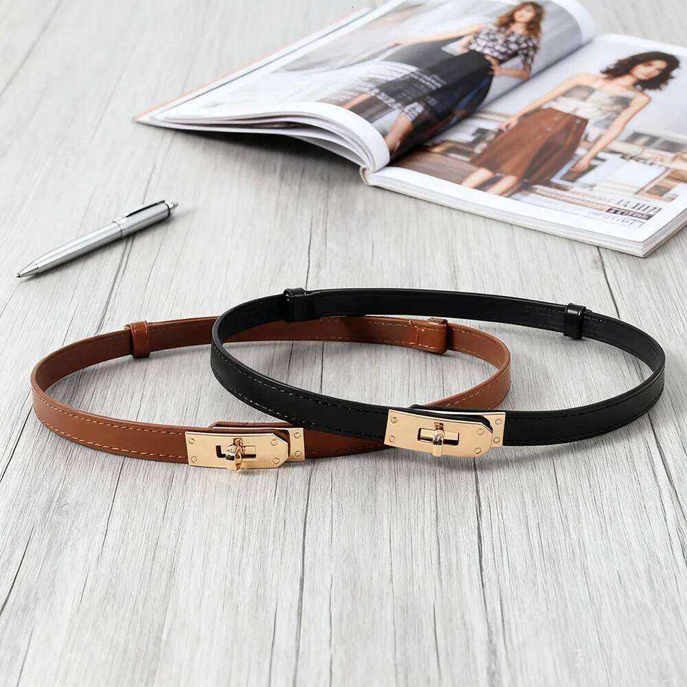 Adjustable Simple Leather Women's Skirt Suit Sweater Waist Inning Versatile Minimalist Belt Home Love Lock Buckl Y260225