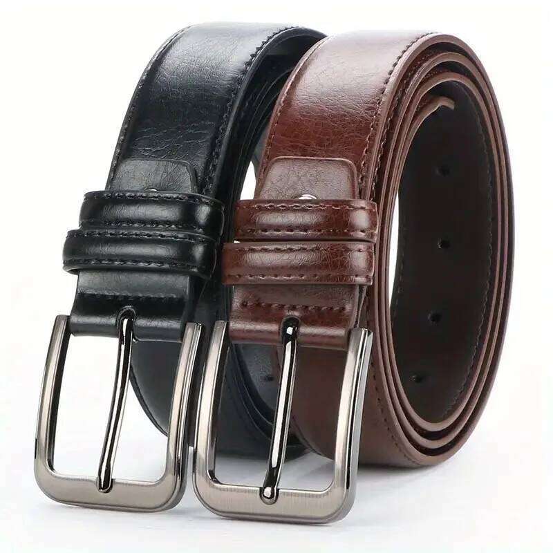High-End Trendy Men's Fashion Versatile Cross-border Business Belt Pin Buckle Y260225