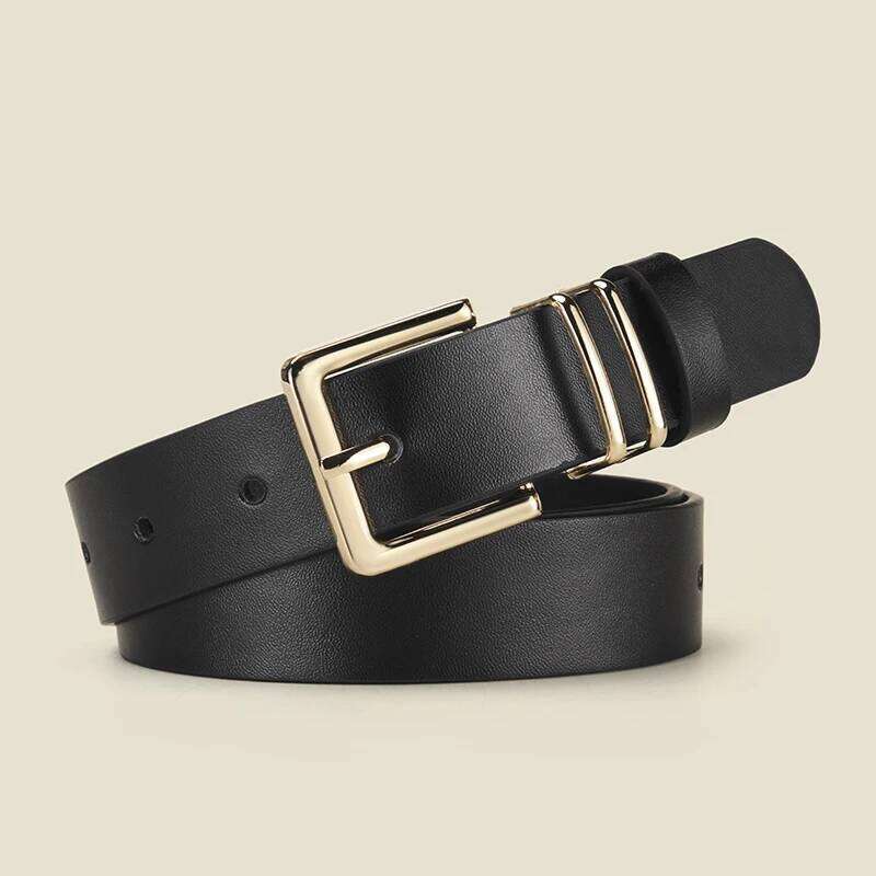 Fashion Alloy Pin Personalized Square Buckle PU Belt Simple Women's Matching Windbreaker Skirt Y260225