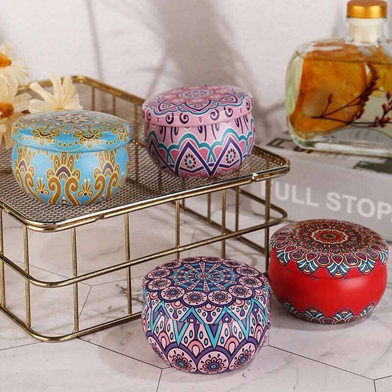 Candles Iron Box Soy Wax Scented Dried Flower Aromatherapy Birthday Candle Home Hotel Wedding Decoration H260225