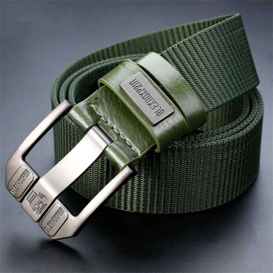 Men Pin Buckle Canvas Belt Men'Fashion Nylon Jeans Belt, Military Training Thickened Denim BeltTrend,Outdoor Casual Y260225