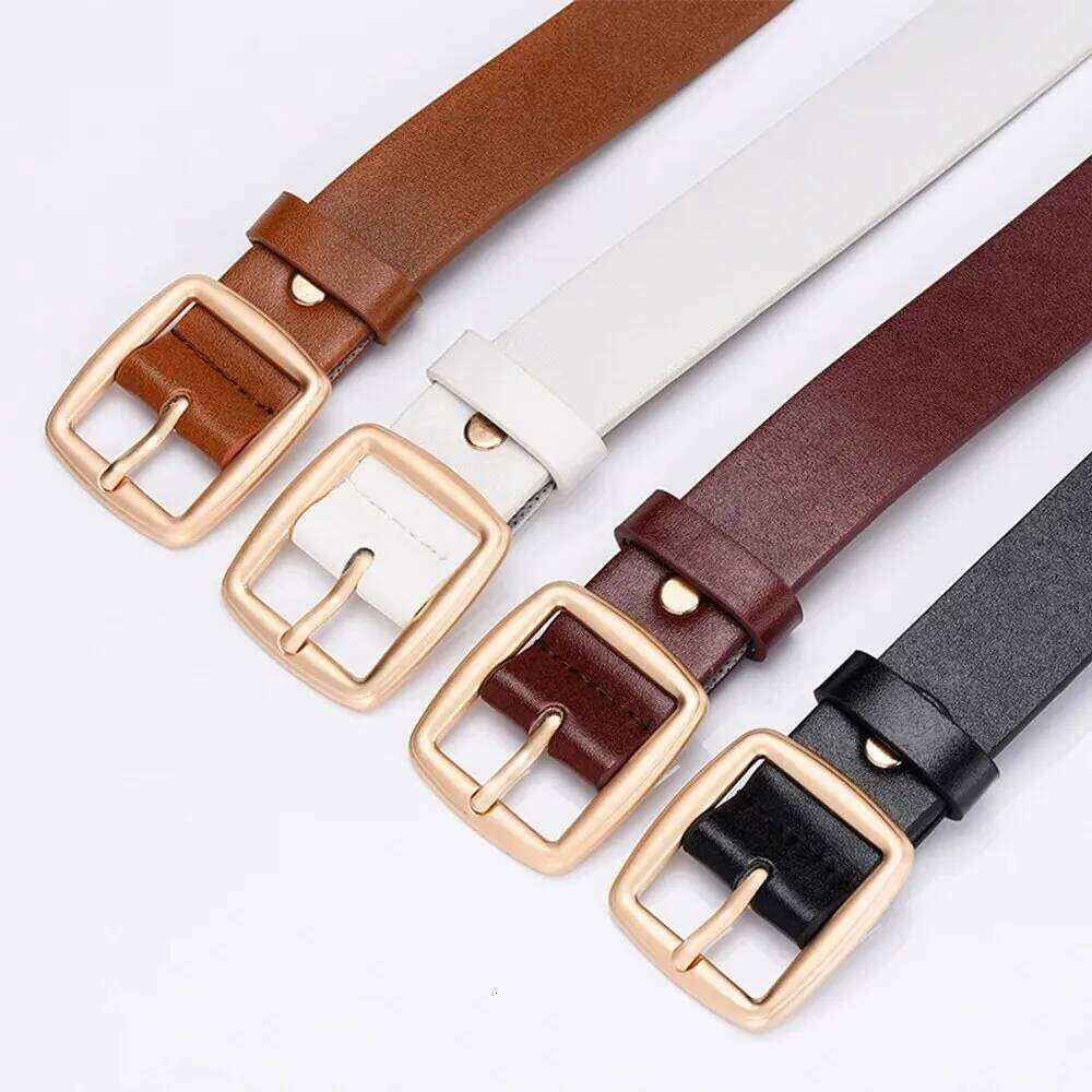 Women's Soft PU Leather Square Pin Buckle Jeans Belt Korean Version Chic Luxury Brand Ladies Vintage Female Waistband Y260225