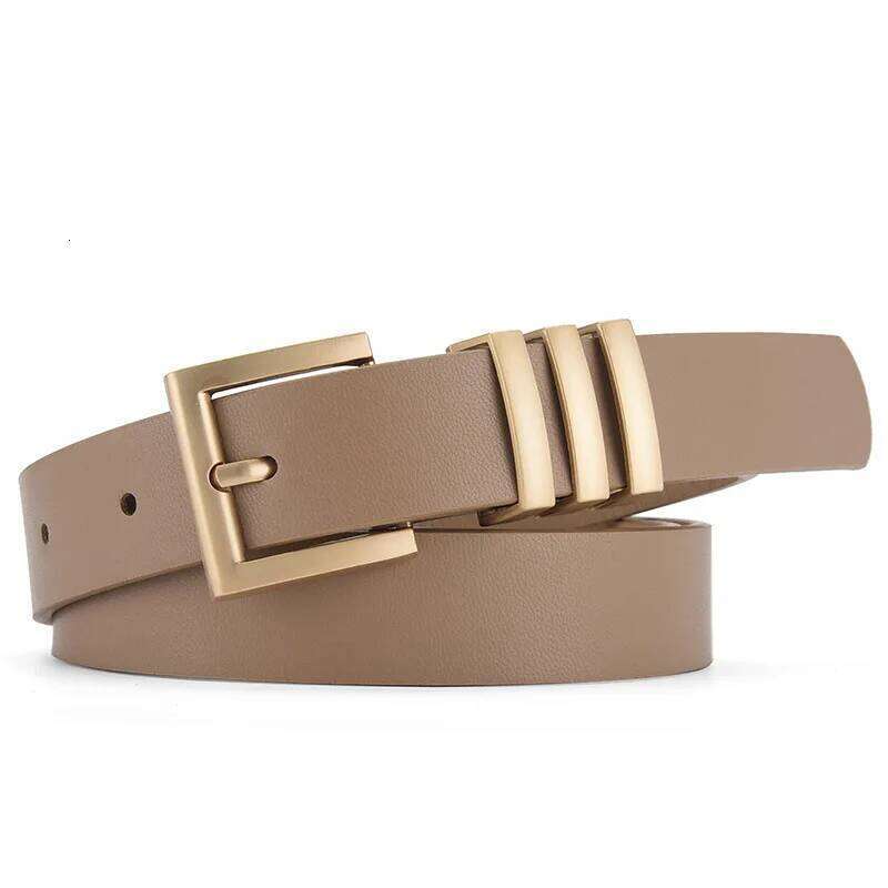 2023 New Fashion Gold Siliver Square Pin Buckle Belts for Women Black Brown Female Waistband Ladies Dress Jeans Adjustable Belst Y260225