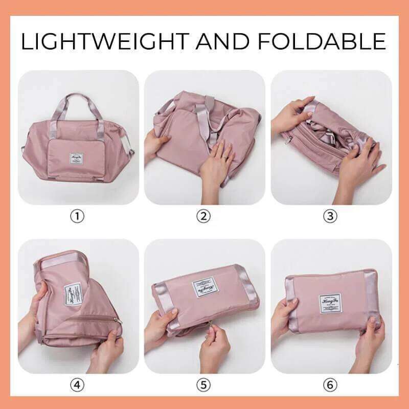 Foldable Large Capacity Storage Folding Bag Travel Tote Carry On Luggage Handbag Waterproof Duffel Women Shoulder Bags Y260225