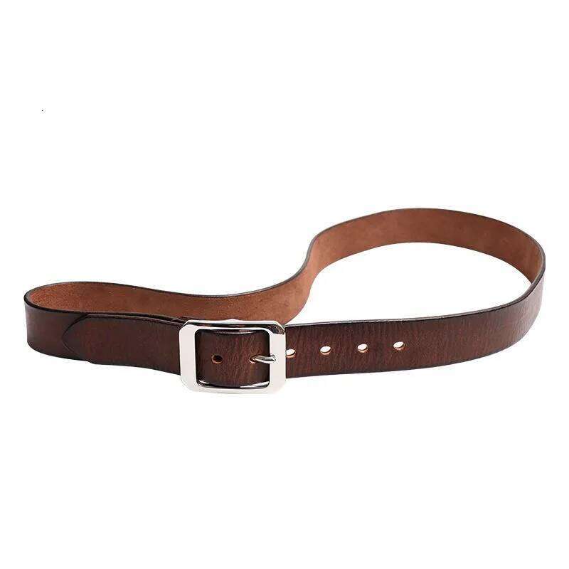 Men's Retro Style Handmade Thickened Top Layer Cowhide Rub Color Leather Versatile Tooling Casual Belt With Steel Buckle Y260225