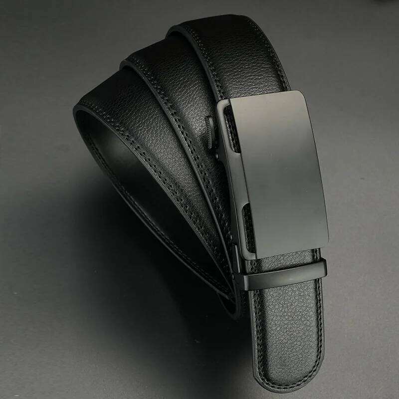 Genuine Metal Automatic Buckle Designer Business Men's Leather Belt, Suitable for Casual Pants and Jeans Y260225