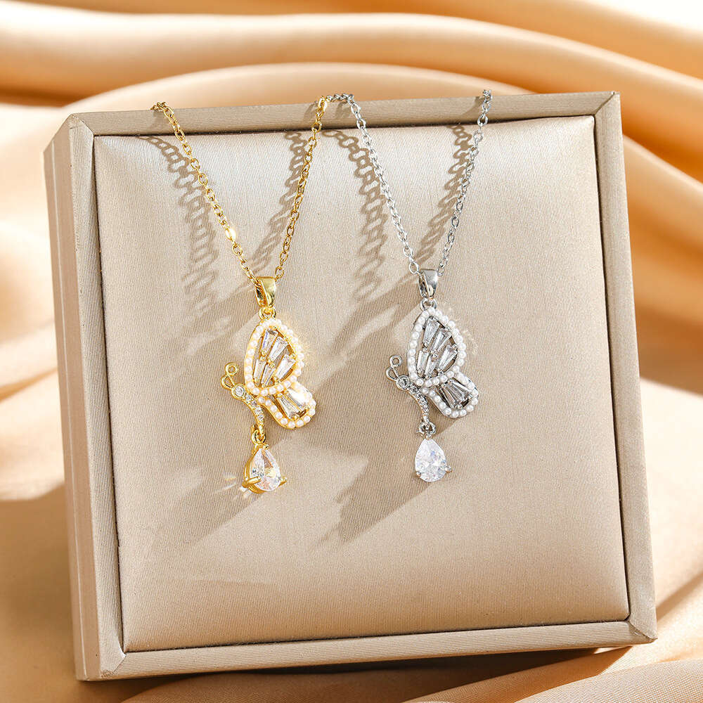 Light Luxury Princess Butterfly Necklace for Women Internet Celebrity Choker High-End Clavicle Chain