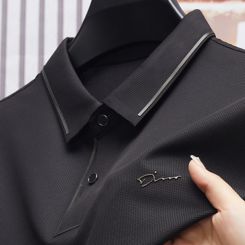New Design Short Sleeved T Shirt Polo Shirt Lightweight Anti Fluctuating Non Starch Resistant Seamless One Piece Shirt Mid Aged Shirt Apparel Fashion 