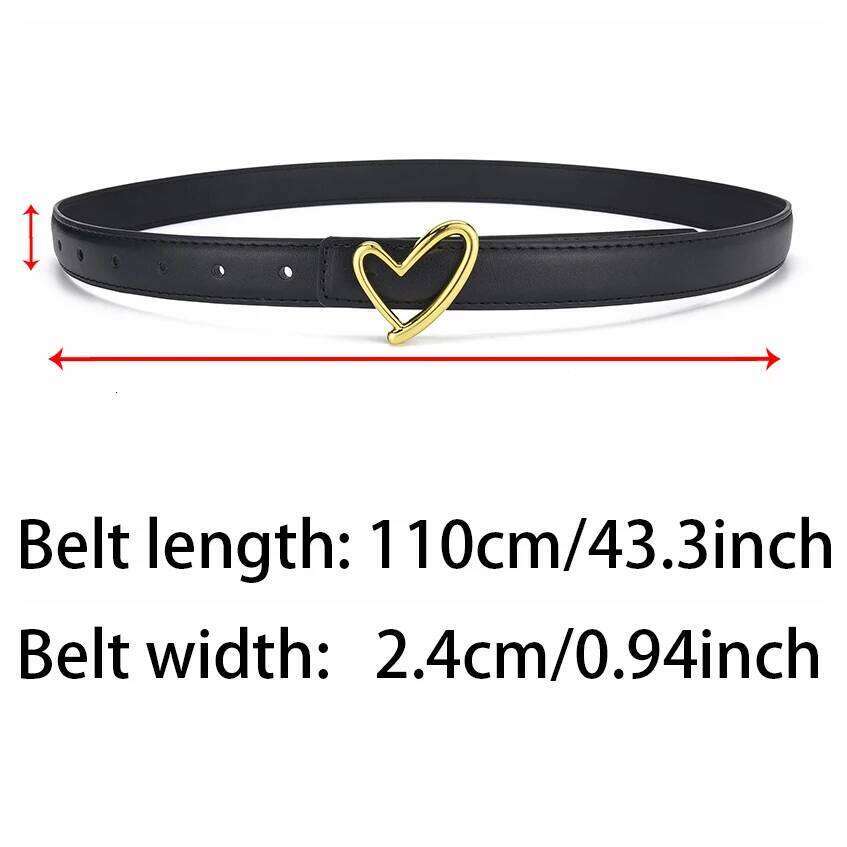 1pcs Women's Fashionable Heart-Shaped Buckle High-End Pu Leather Thin Casual Versatile Trend Jeans Ladies Belt Y260225