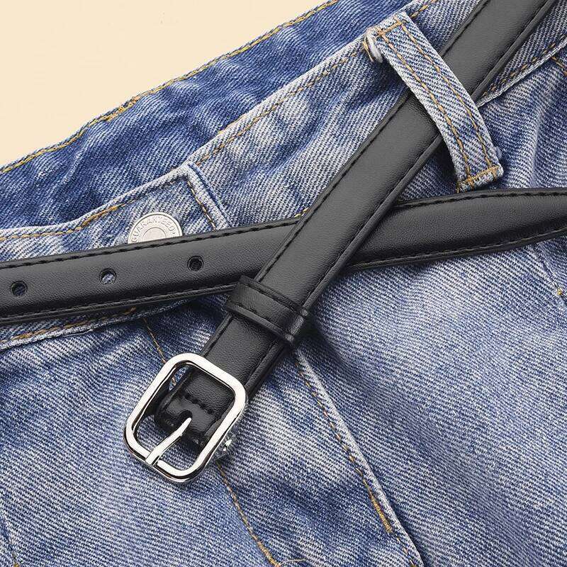 Square PU Belt with Simple Dress Jeans Accessories Fashion Women's Birthday Party Gifts Y260225