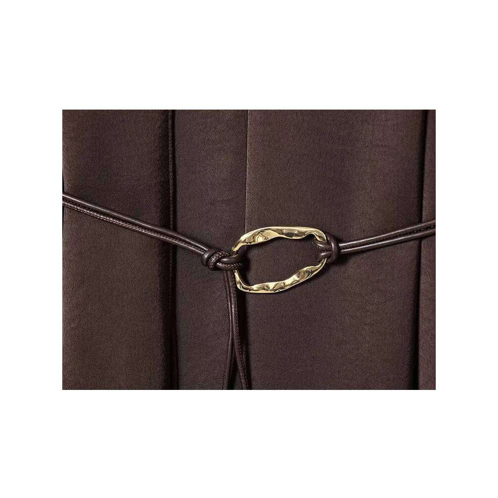 TFMLN New Arrivals Women's Half High Neck Long Sleeve Slim Fit Belt Decoration Temperament Elegant Short Dress XJ260225