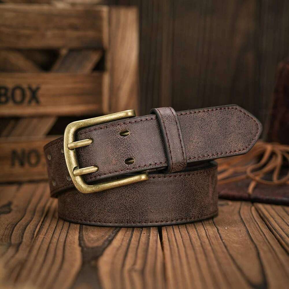 Vintage fashion collision! PU leather alloy buckle waistband, for both men and women, to create a personalized western style Y260225