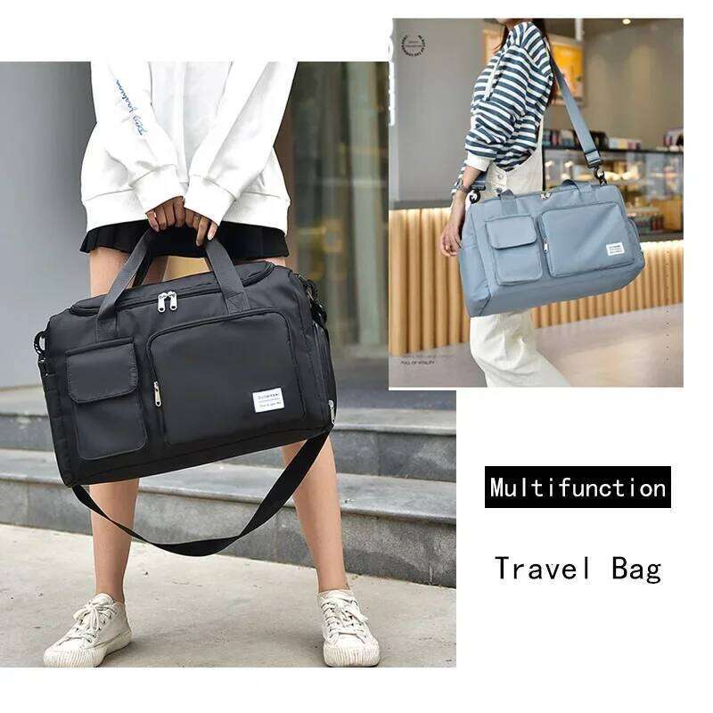 Travel Large Capacity Weekender Carry On Duffle with Shoe Compartment Sports Fitness Bags for Women Shoulder Bag Y260225
