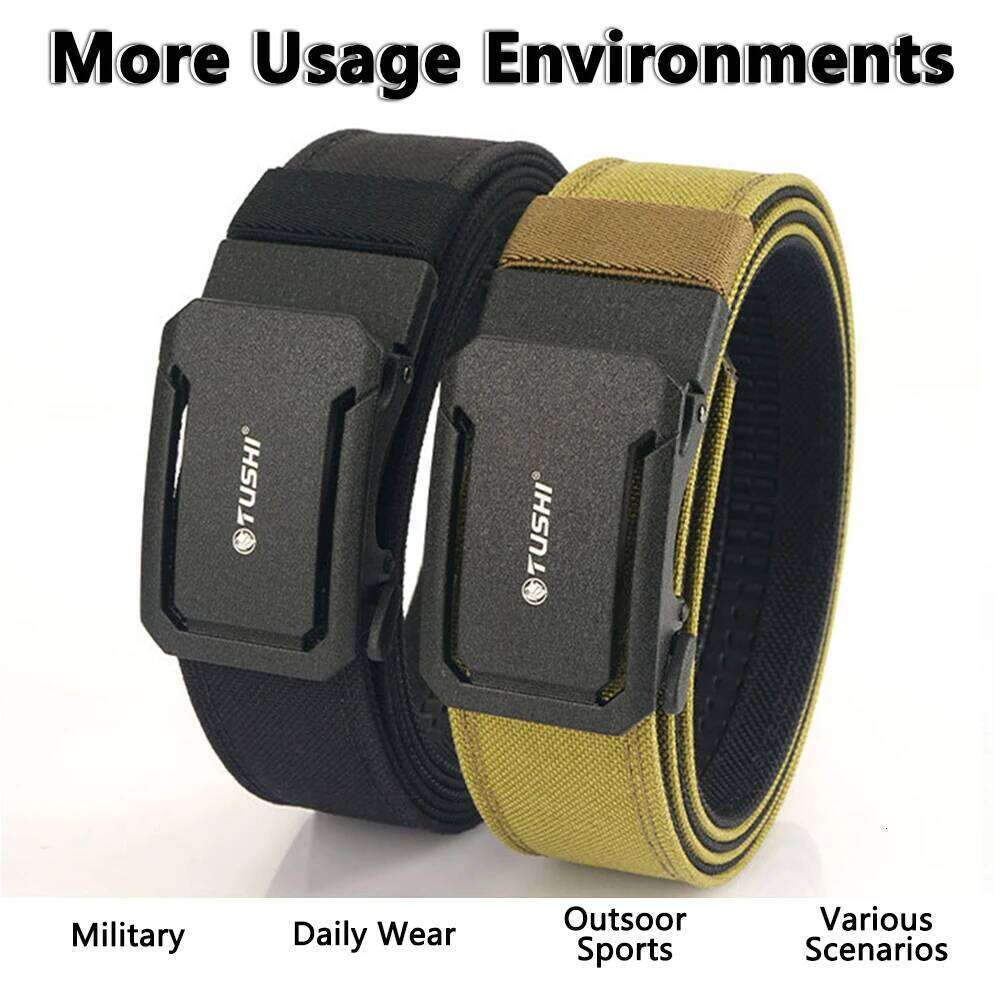TUSHI Military Tactical for Men Sturdy Nylon Metal Automatic Buckle Police Duty Belt Outdoor Girdle IPSC Sports Accessories Y260225