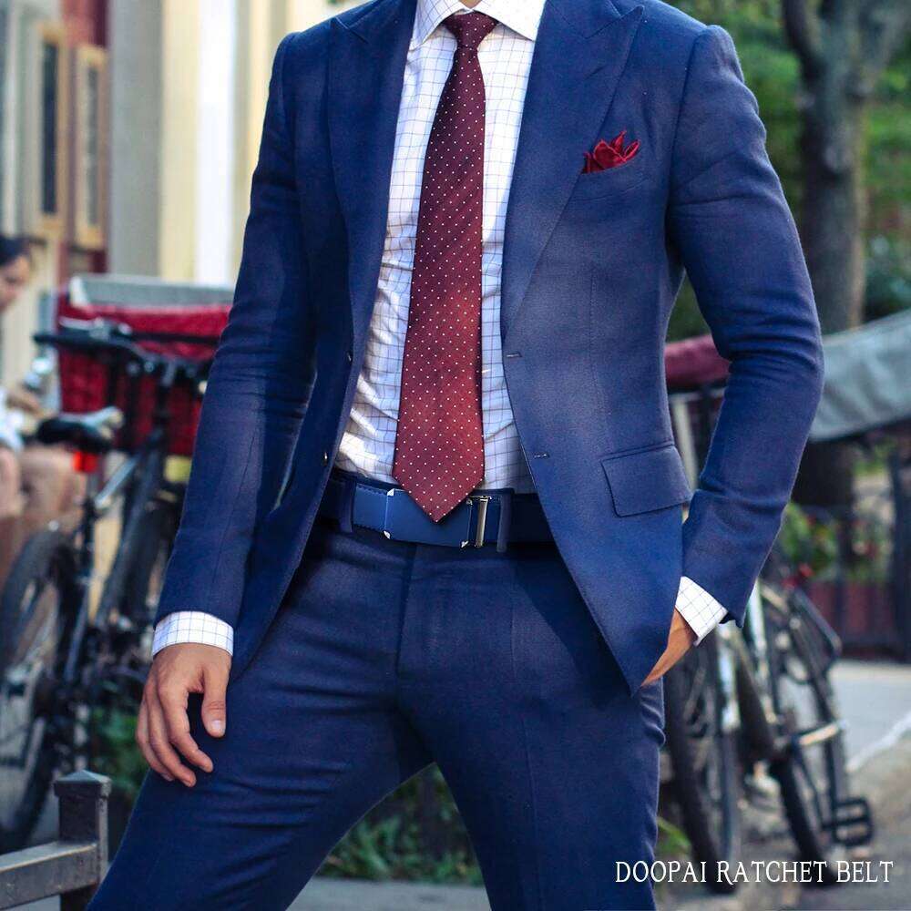 CHAOREN Fashion Genuine Leather Belt for Men Automatic Adjustable Waistband Business Belts Y260225