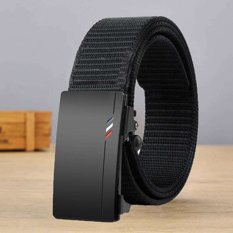 Casual Men's Nylon Woven Canvas Breathable Automatic Buckle For Men Outdoor Sports Strap Fashion Jeans Belt Y260225