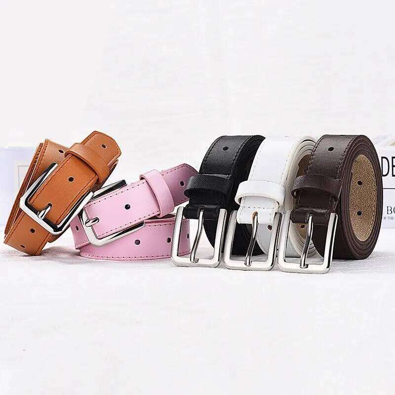 1pc New Women's Fashion Rectangle Buckle High Grade Soft PU Leather Trend Paired with Coat Jeans Lady Belt Y260225