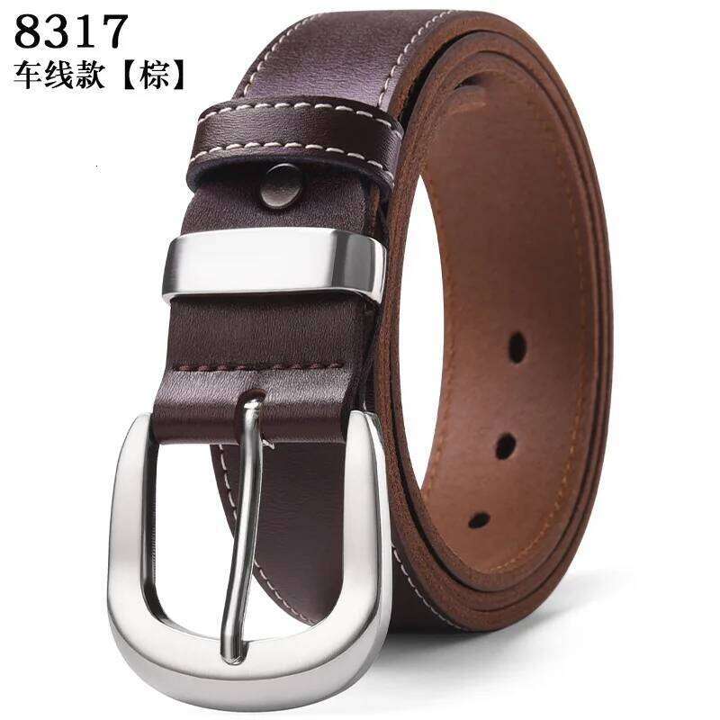 Men's Cowhide Pin Buckle Waistband Plus Size 105-140 150 160 170cm Genuine Leather Retro Belt Handmade Casual Trend Waist Strap Y260225