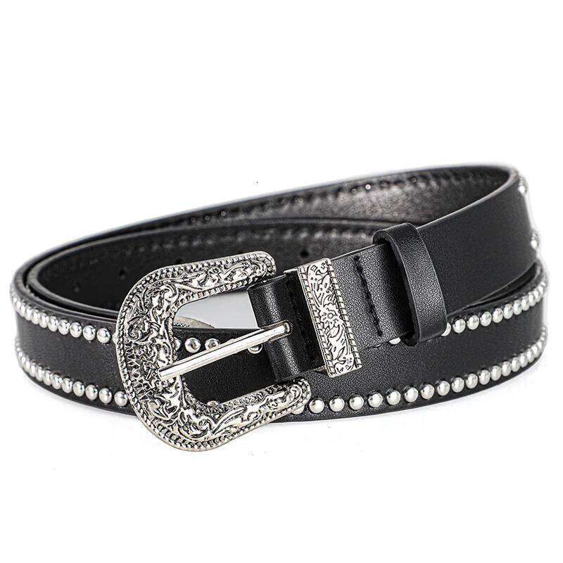 Men's and Women's Belt Fashion Rivet Punk Style, Vintage Carved Buckle PU Leather Belt,Subculture Hip-Hop Y2k Belt,For Men Women Y260225