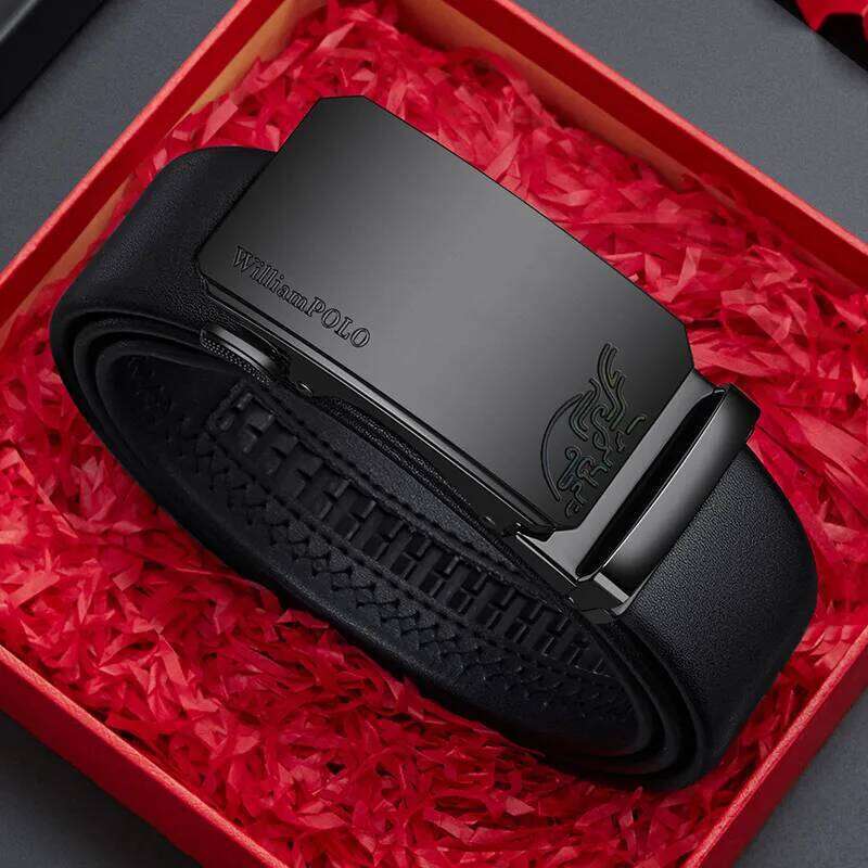 Men's automatic buckle simple casual pants belt, versatile formal belt Y260225